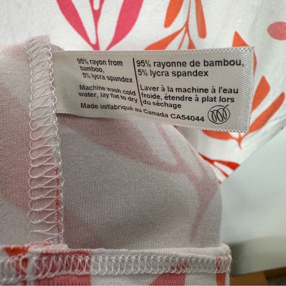 Miik Bamboo Floral Print Tunic Dress Relaxed Fit Short Sleeve Made in Canada - Picture 7 of 8
